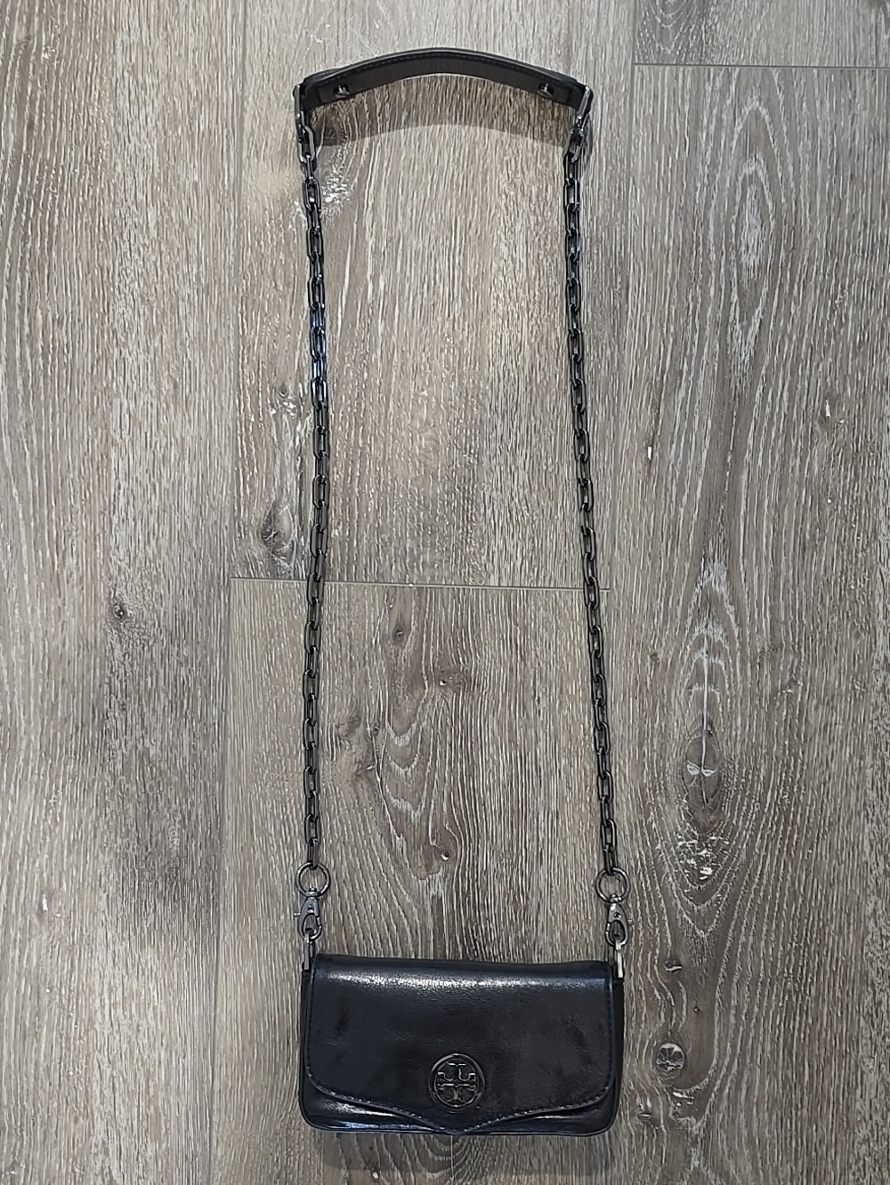 Tory Burch Black Patent Leather Chain-Handle Crossbody